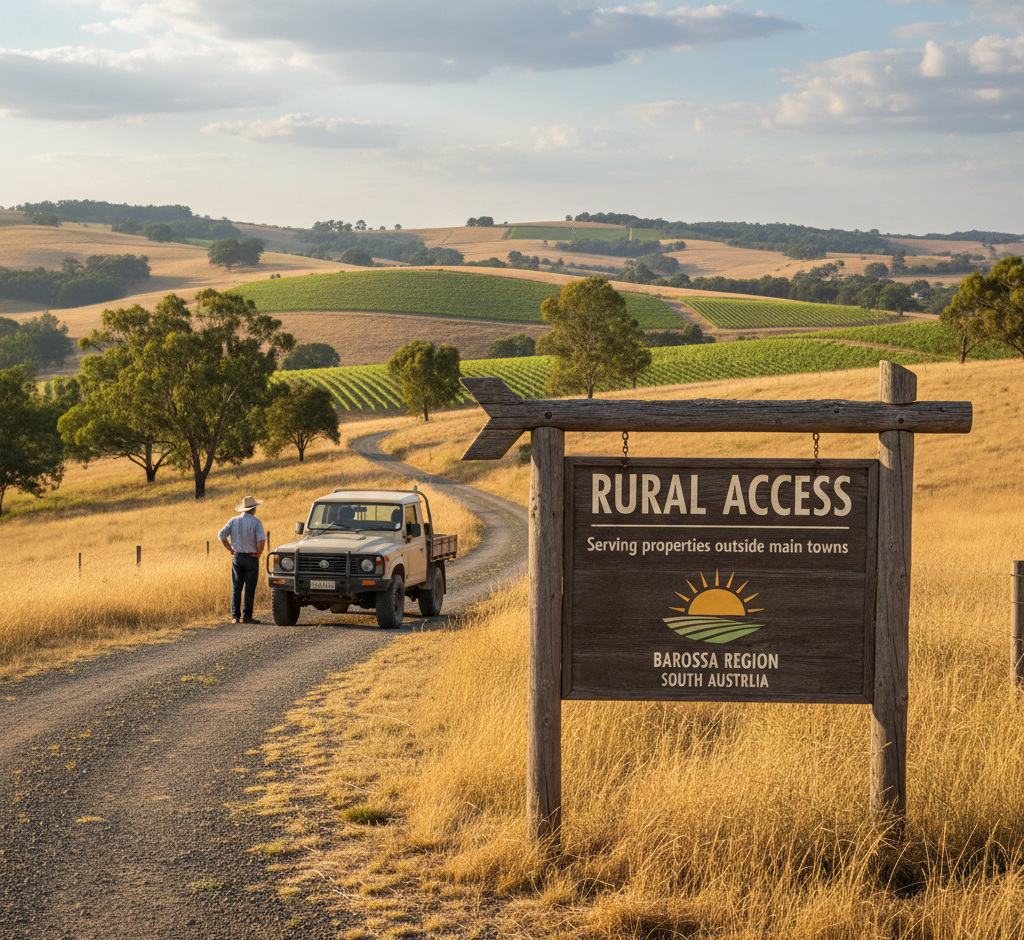Delivery service to rural properties outside main towns